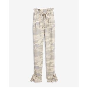 EXPRESS High Waisted Camo Paperbag Trouser Pant